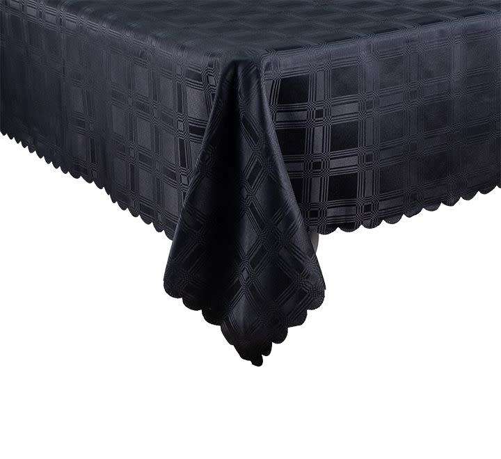 Table Cloth Block Design Print 1.5m X 2.5m - Black