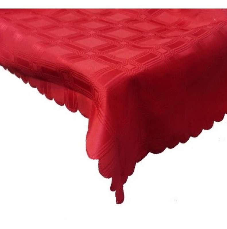 Table Cloth Block Design Print 1.5m X 2.5m - Red
