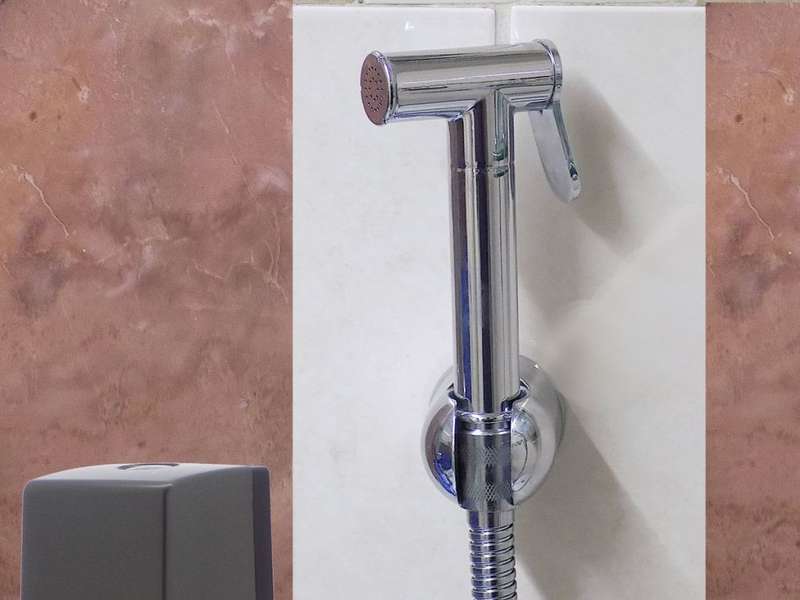 Bidet Set Stainless Steel + Wall Bracket + 1.2m Hose/Pipe