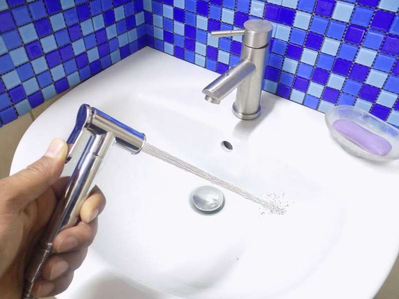 Bidet Set Stainless Steel + Wall Bracket + 1.2m Hose/Pipe
