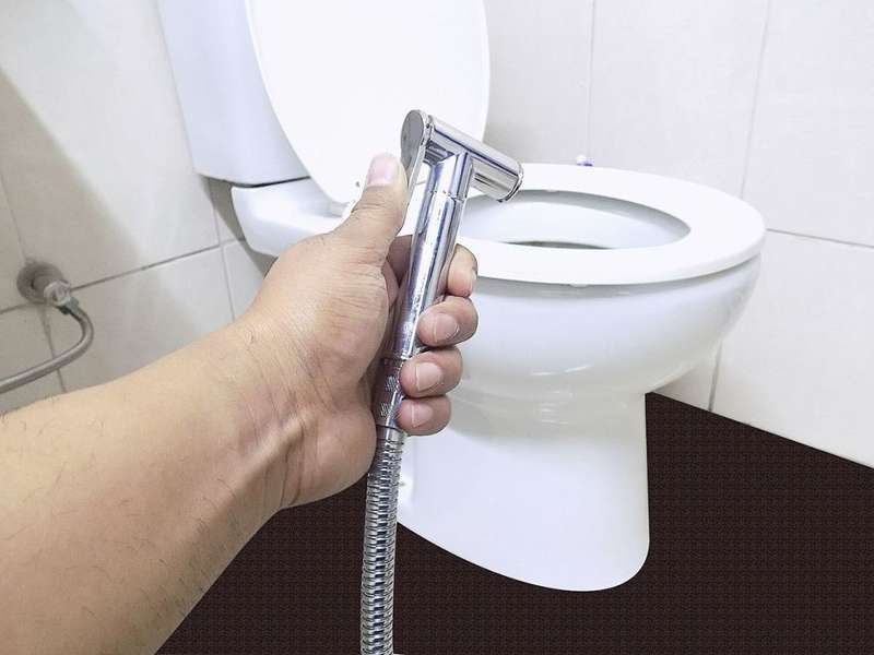 Bidet Set Stainless Steel + Wall Bracket + 1.2m Hose/Pipe