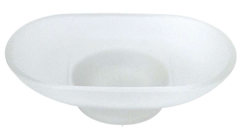 Glass Soap Dish Oval Replacement - Frosted