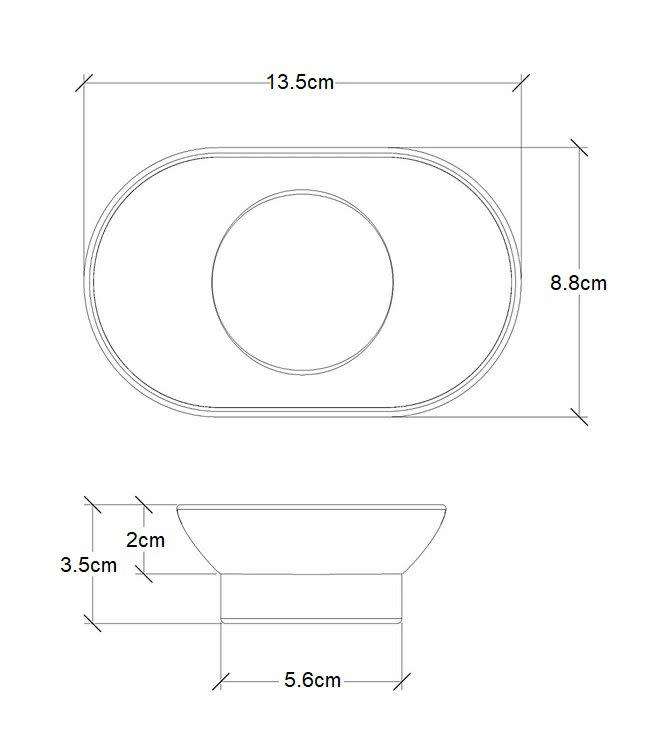 Glass Soap Dish Oval Replacement - Frosted