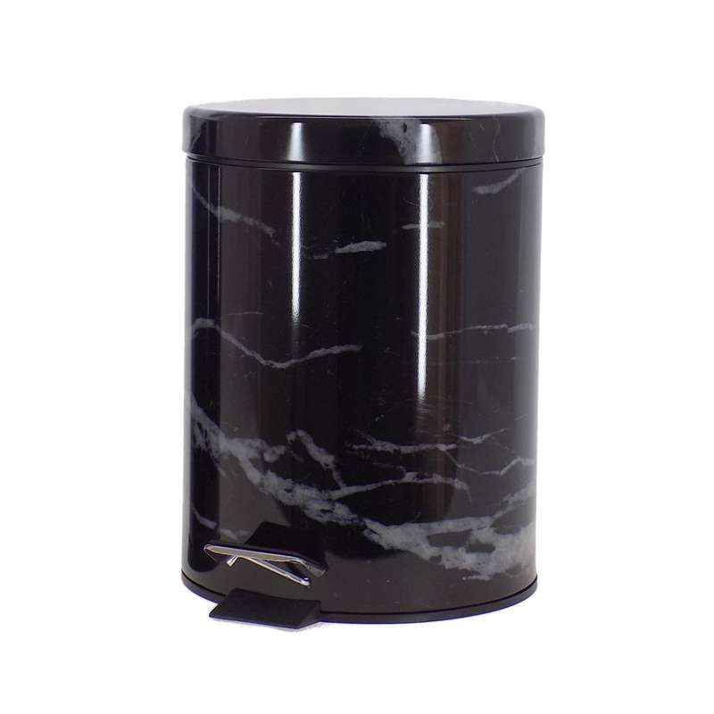 Marble Design 5 Litre Dustbin - Black