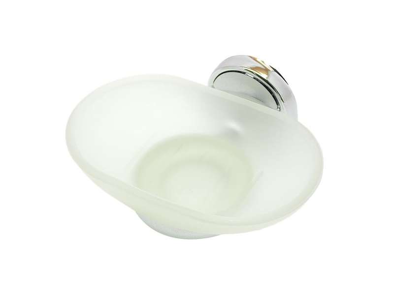 Soap Dish Holder With Frosted Oval Soap Dish