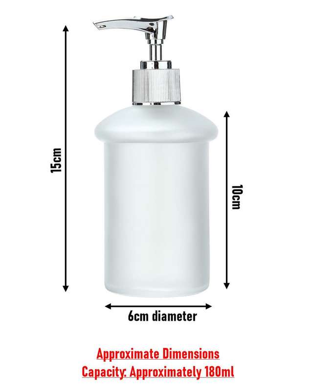 Frosted Glass Soap Dispenser With Wall Mount Bracket - 180ml