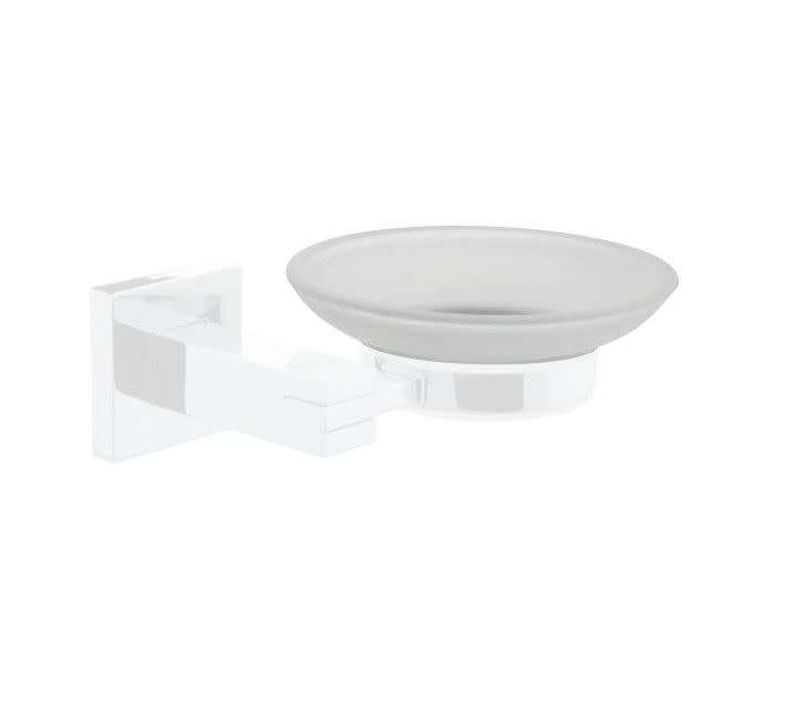 Glass Soap Dish Round Replacement - Frosted