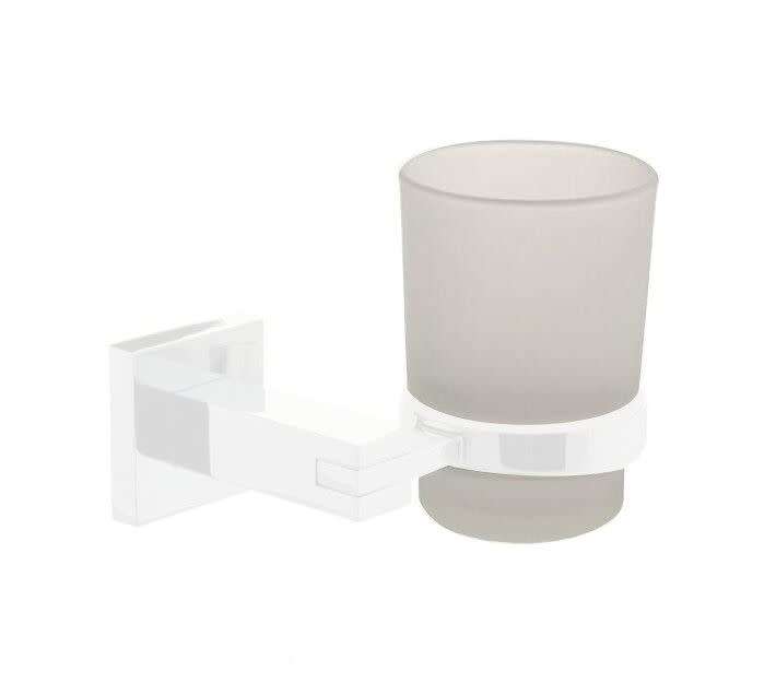 Toothbrush + Soap Dish Round Glass Replacement - Frosted Combo