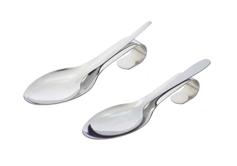 2 x Heavy Duty Flat Spoon Rest and 2 x Serving Spoons - Value Combo