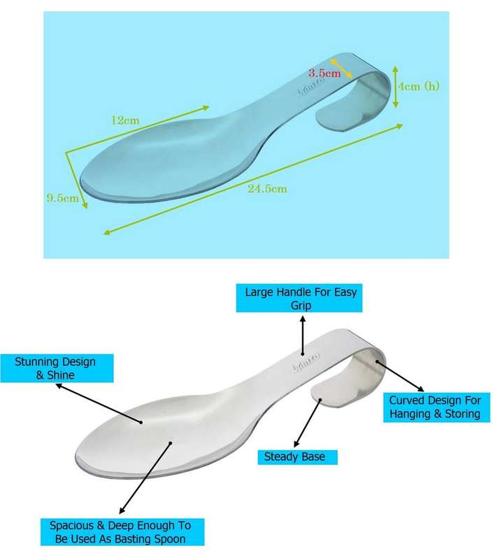 2 x Heavy Duty Flat Spoon Rest and 2 x Serving Spoons - Value Combo