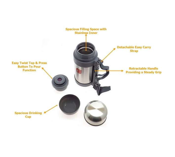 1-liter Stainless Steel Flask With Folding Handle