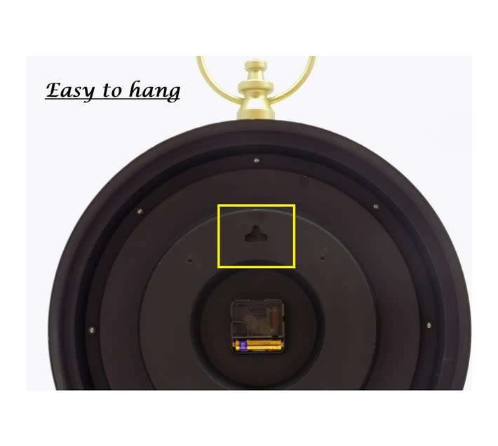 Wall Clock Plastic 43cm Round - Pocket Watch Design