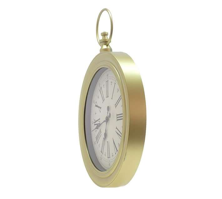 Wall Clock Plastic 43cm Round - Pocket Watch Design