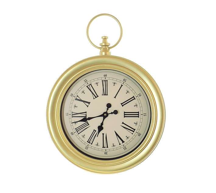Wall Clock Plastic 43cm Round - Pocket Watch Design