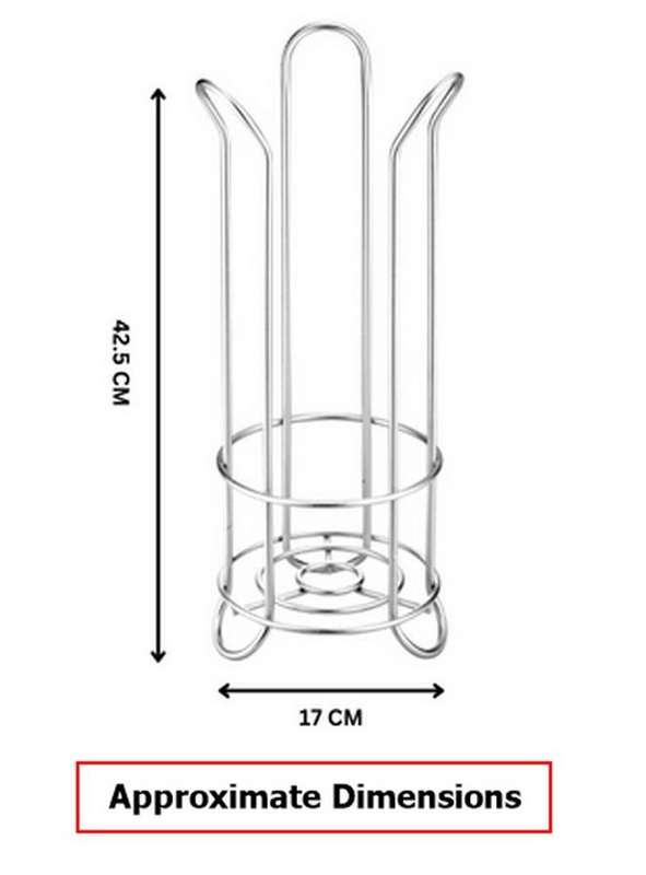 Toilet Roll Storage Holder Silver - 3 Toilet Rolls