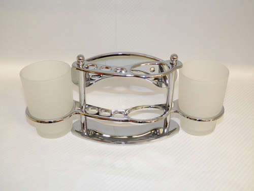 Double Tooth Brush Holder Stainless Steel