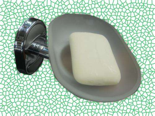 Soap Dish Stainless Steel With Frosted Glass