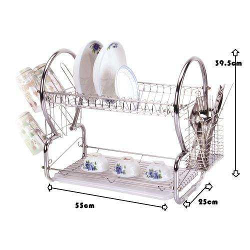 2-Layer Dish Rack Small Chrome 