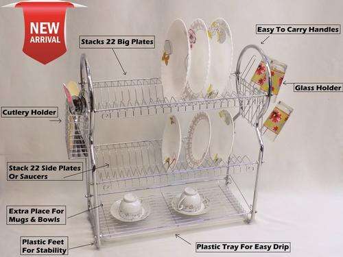 3-Layer Dish Rack Chrome