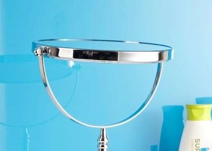 Free-Standing 2-Sided Rotating Bathroom Mirror And Make Up Mirror With 3x Zoom