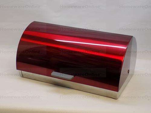 Bread Bin Red Stainless Steel