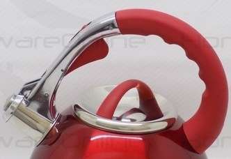 Red Whistling Stove Kettle.Gas Stove.Induction Stove.3L Soft Touch Handle