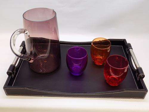 Serving Tray Leather Black LOW PRICE LOW SHIPPING!!!!!