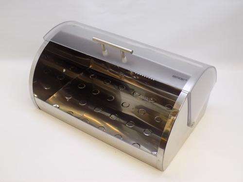 18/0 Stainless steel Elegant design shine finish red colour bread bin, Easily fits a loaf of bread 