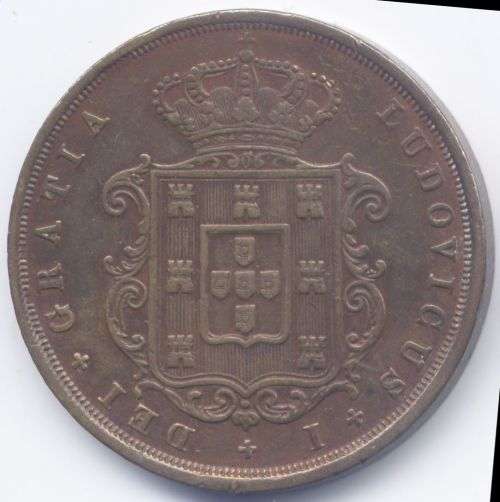 Portugal & Algarve. Louis I. 1873, 20 reis. Copper, about 37 mm.