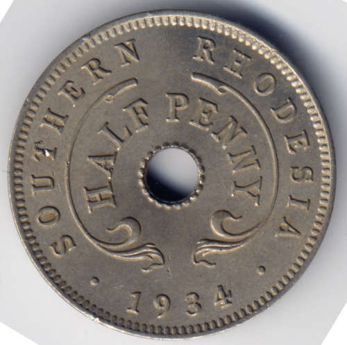 Southern Rhodesia, Shilling 1935, 3d 1932, 3d 1944, 1/2d 1934, 1938, 1939, 1942, 1954