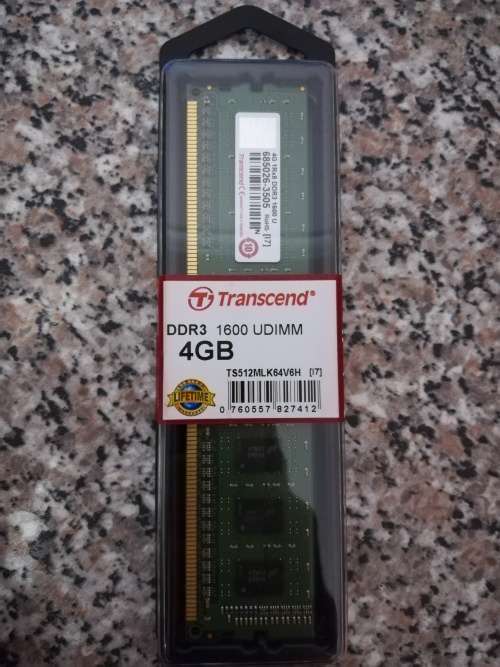 Transcend 4GB DDR3-1600 Desktop Memory SEALED BRAND NEW