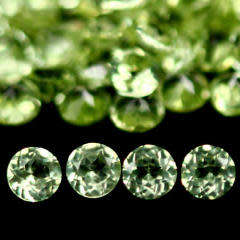 Sold Individually. 1.27ctw 50pcs Round Cut Green Natural Peridot Pakistan