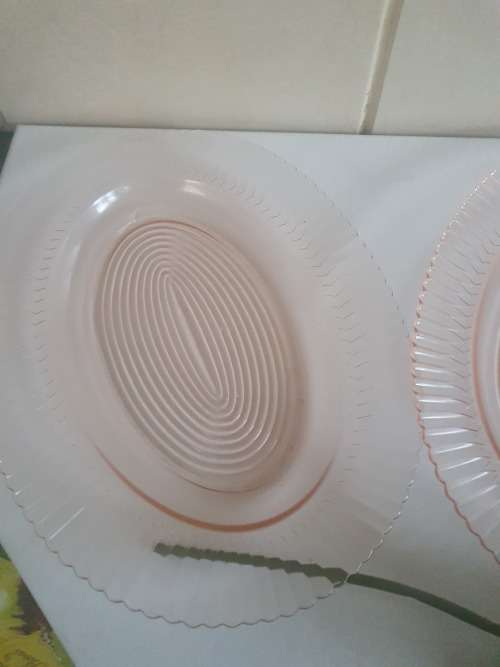 Gorgeous pink Macbeth-Evans Petalware  oval platters