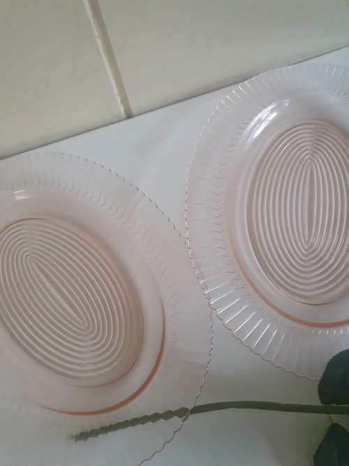 Gorgeous pink Macbeth-Evans Petalware  oval platters
