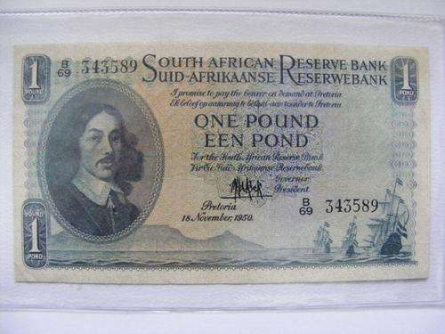 Extremely rare!!!!  MH de Kock 1950 1 pound in B.Unc. condition