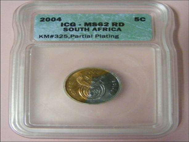Magnificent  mint error 2004 5c-ICG Ms62 partial plating!!!!!!!