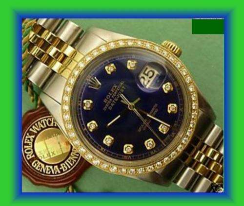 HEAD TURNER Royal Blue Mens Rolex Datejust w/ 58x Diamonds Watch