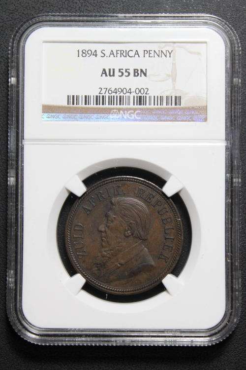 ### 1894 1 PENNY AU 55 NGC ### CV = R4000 EXCELLENT COIN