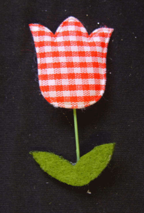 Felt and Material Tulip Embellishment with adhesive disc  - Sold Individually.