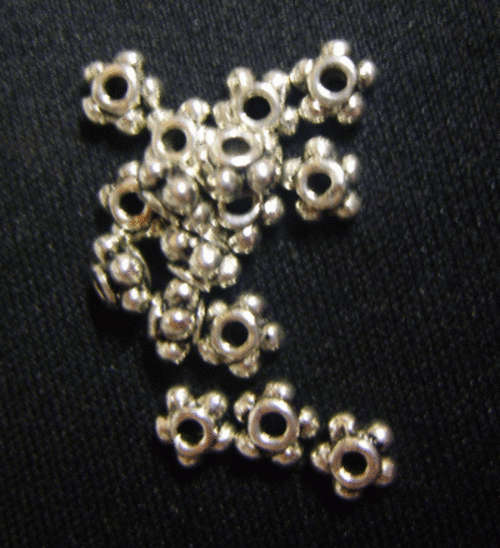 Nickle Daisy Spacer, 6mm x 3mm  - Pack of 100.