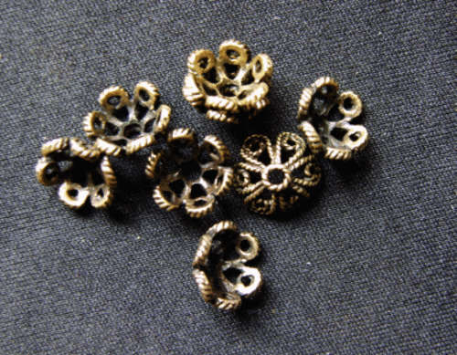 50% Off Sale!! Bronze Beadcap, 10mm - Pack of 20.