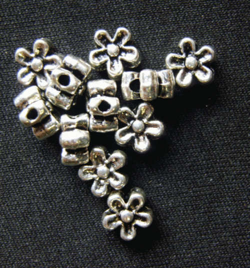 Nickle Flower Spacer, 7mm x 3mm - Pack of 50.