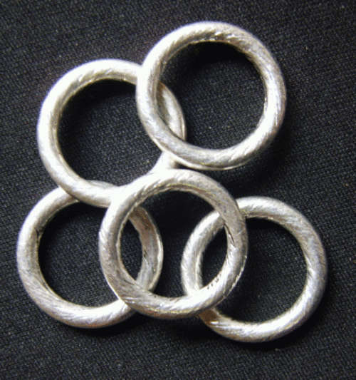 Silver Tone Spacer Ring, 20mm - Pack of 5.