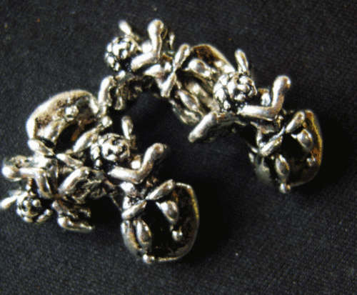Spring Fever!! Nickle Cupid , 18mm x 11mm ( 5mm Hole) - Pack of 5.