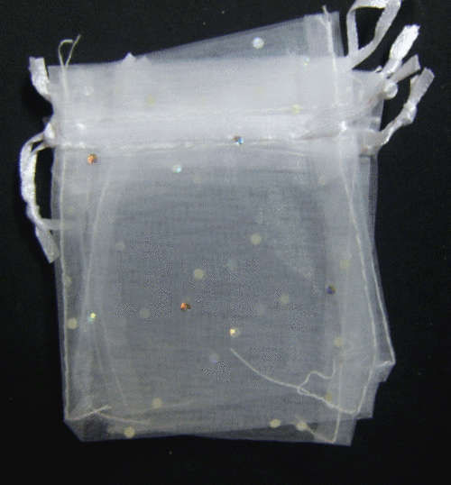 White Organza Bags, 7cm X 8cm - Sold Individually.