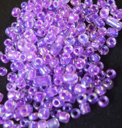 Clear/Lilac Seed, 8/0 - Pack of 50g.