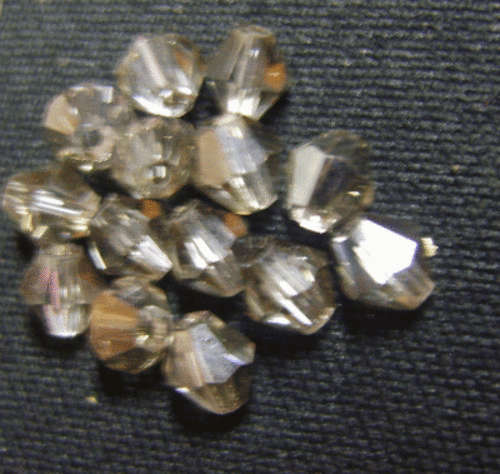 Smoke Glass Bicone, 4mm - Pack of 10.