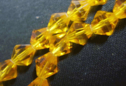 Mustard Glass Facet Bicone, 6mm - Pack of 10.