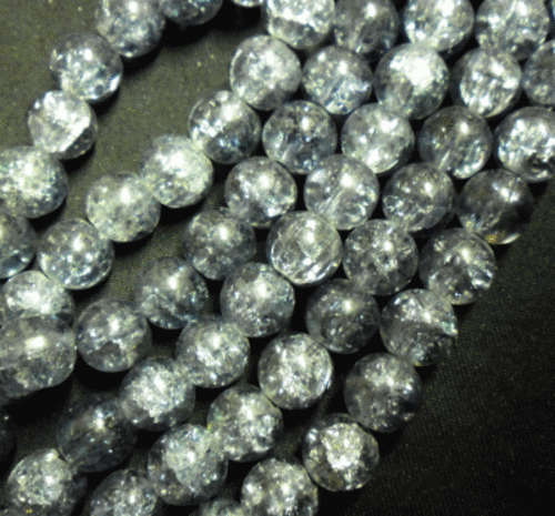 30% Off Sale!! Grey Crackle Glass Rounds, 10mm - Pack of 20.