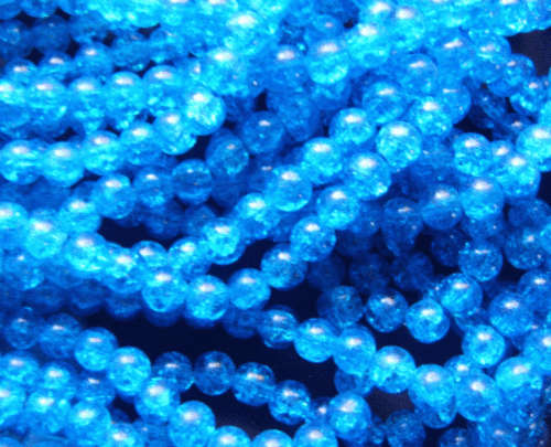 30% Off Sale!!  Brilliant Blue Crackle Glass Rounds, 8mm - Pack of 20.